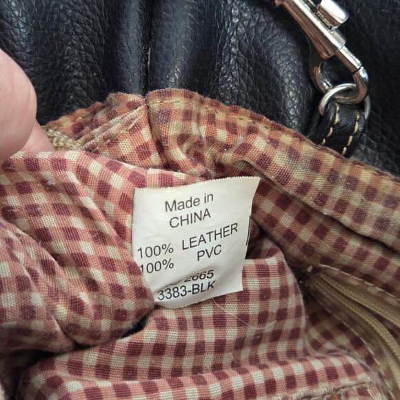 The Sak Black Leather Purse Tote Dual Handle Crossbody Timeless Classic Bag - Picture 5 of 16